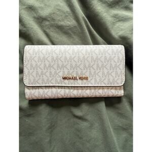 Michael Kors Tri-fold Monogram Wallet White